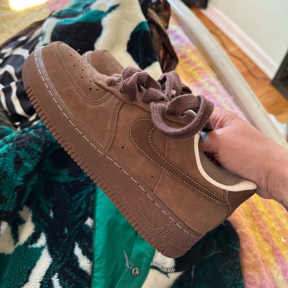 Nike chocolate Air Force one suede
